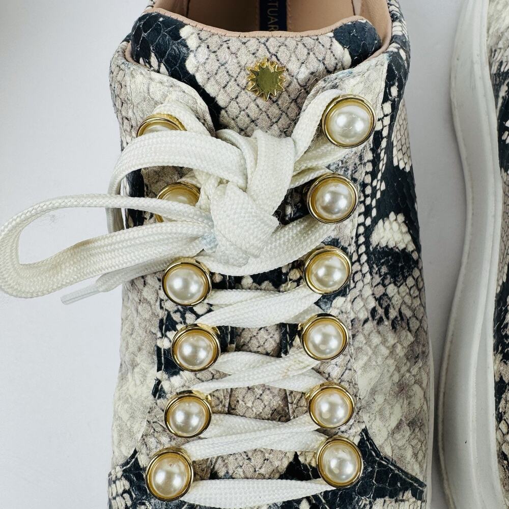 Stuart Weitzman Roccia Excelsa Python Pearl Sneakers Size 8.5 Boxed - Picture 10 of 11
